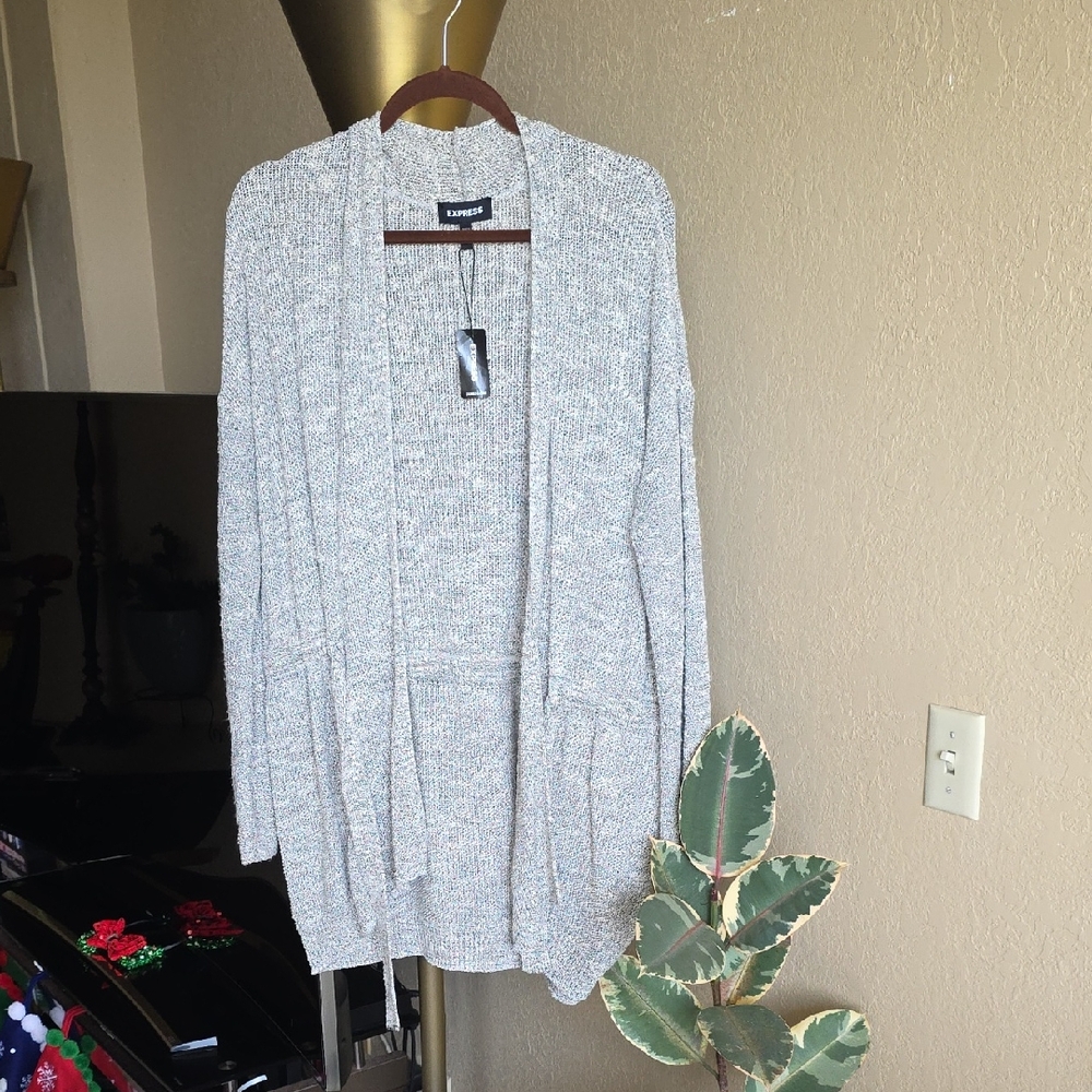Express Heather Gray Cardigan